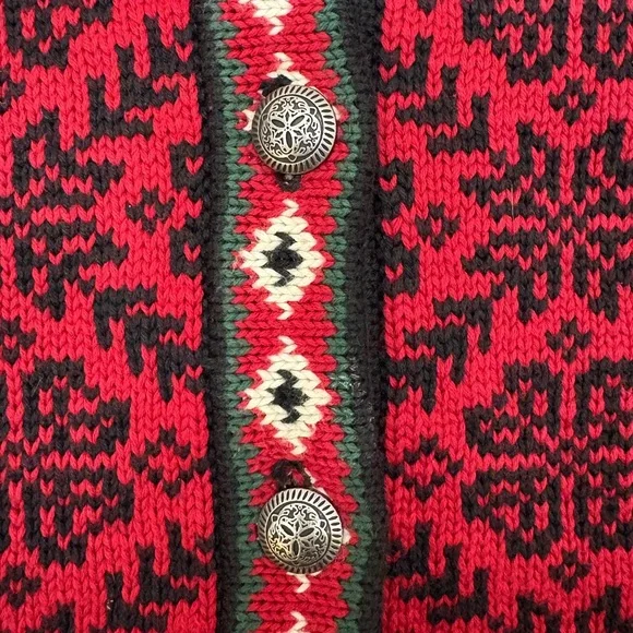 L.L. Bean Red and Black Knit Sweater - Picture 3 of 4